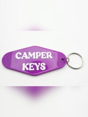 Handmade Purple Camper Keychain Resin Travel Trailer Cute Gift Key Ring